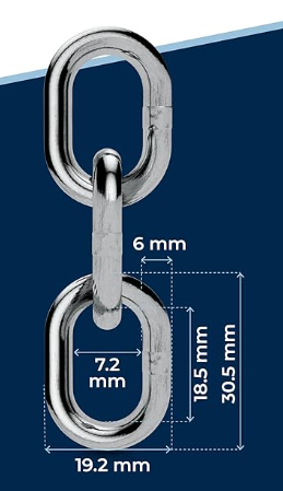 20-mètre 6-mm d'épaisseur de chaîne en ac