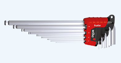JEU 9 CLES COUDEES 6 PANS TETE SPHERIQUE CHROMEES