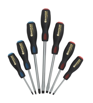 JEU DE 7 TOURNEVIS A LAME TRAVERS