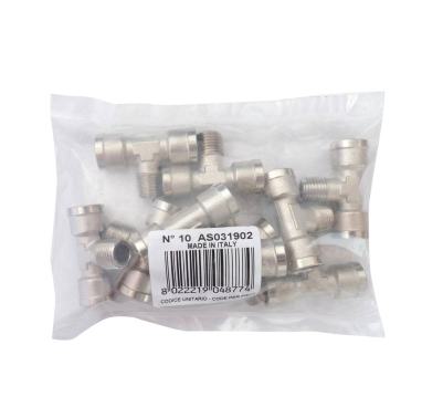 RACCORD EN T MALE 1/4" ET 2 FEMELL